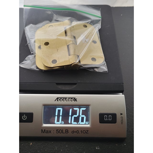 Metal Solid Brass Lawrence u.s.a. Door Hinges Set For Sale - Image 7 of 8