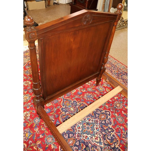 Vintage Walnut French Empire Style Narrow Twin Bed For Sale - Image 9 of 10