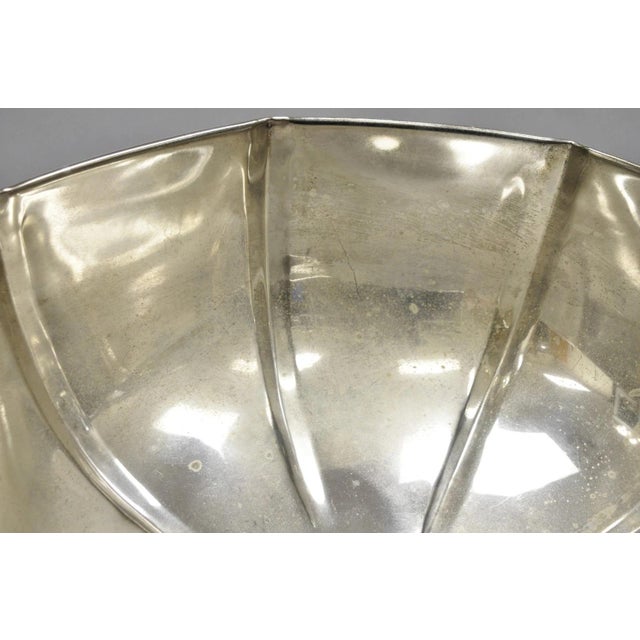 Vintage Modern Regency Style Silver Plated Pedestal Punch Bowl W 12 Hanging Cups For Sale - Image 14 of 18