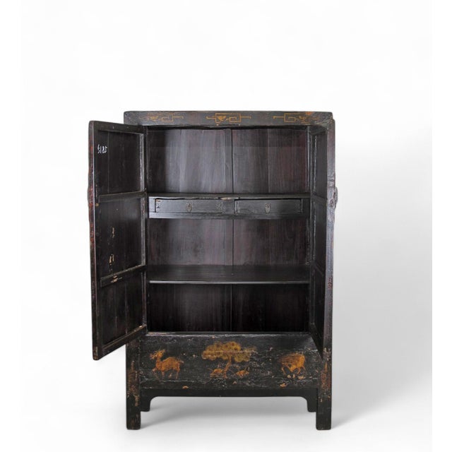 Hand Painted Antique Chinese Cabinet 2 For Sale - Image 11 of 12