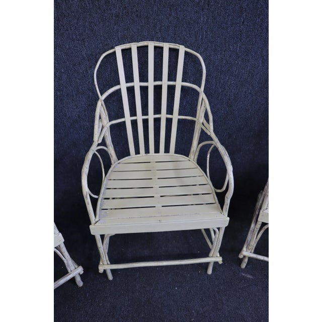 Adirondack Cream Painted Bentwood Twig Chairs - Set of 4 For Sale In Philadelphia - Image 6 of 10