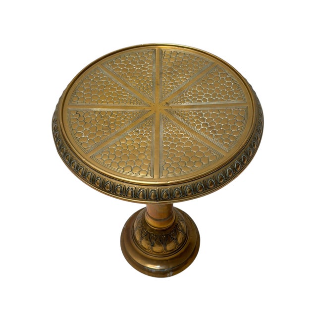 Goldenrod Vintage Art Deco Side Table in Brass, 1920s For Sale - Image 8 of 10