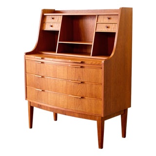 1950s Danish Teak Secretary Desk For Sale