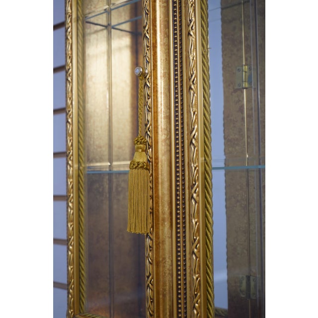 French Gold Gilt Etched Glass Wall Cabinet For Sale - Image 9 of 11