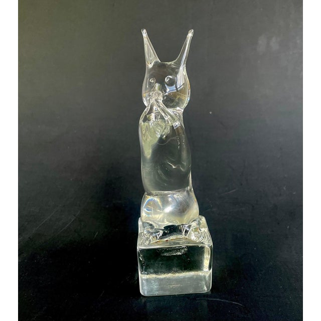Murano Vintage Cat Murano Glass Sculpture | Arte Murano Icet | Art Glass For Sale - Image 4 of 7