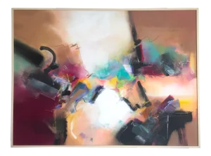 Monumental Framed Jack Roberts Abstract Expressionist Original Oil Painting on Canvas