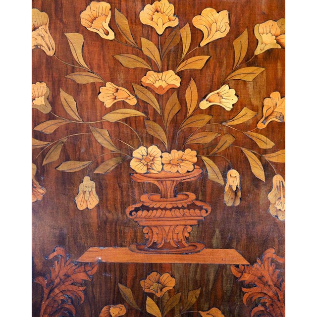 Small Antique Dutch Floral Marquetry Vitrine Cupboard For Sale - Image 9 of 14