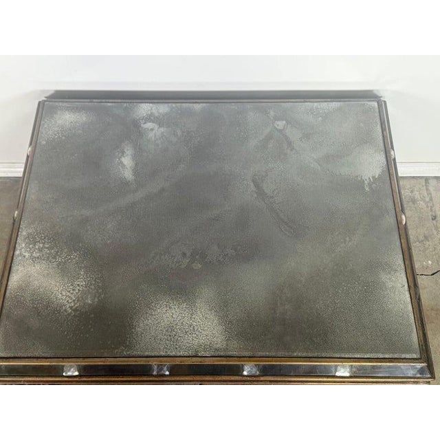 Hollywood Regency Mirrored Coffee Table With Carved Wood and Twisted For Sale In Los Angeles - Image 6 of 12