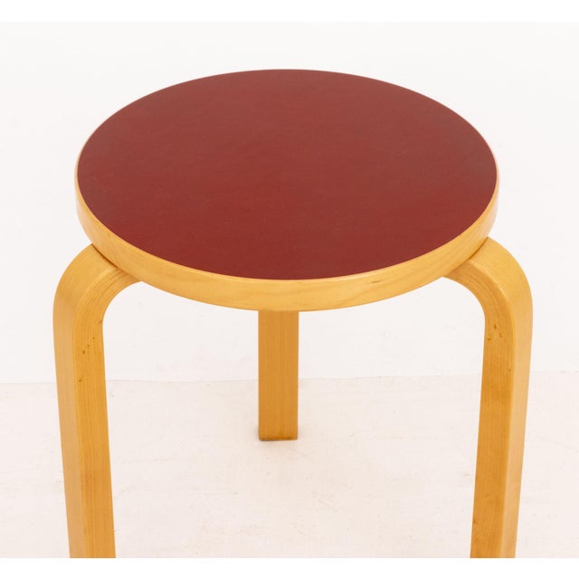 Artek Alvar Aalto for Artek L-Leg Bentwood Stool For Sale - Image 4 of 6
