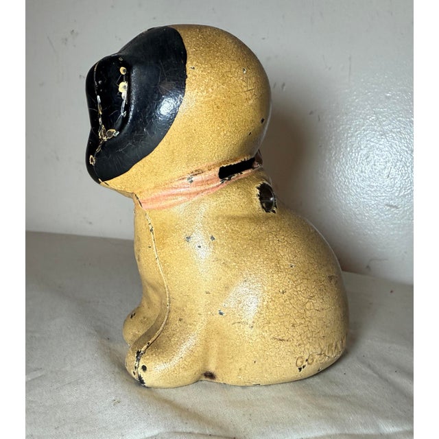 Antique Original Grace Drayton Cast Iron Hubley Dog Bee Coin Still Bank 1900s For Sale - Image 12 of 13