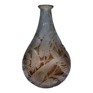 Early Lalique Floral Vase For Sale