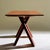 Contemporary Sculptural X-Base Mahogany Dining Table by Michael Maximo For Sale - Image 3 of 10