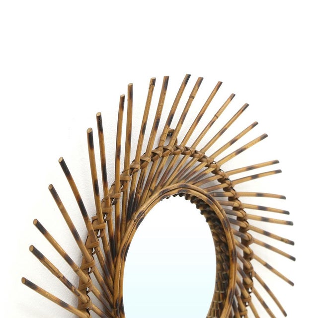 Round Sun Mirror in Wicker, 1960s For Sale - Image 11 of 13