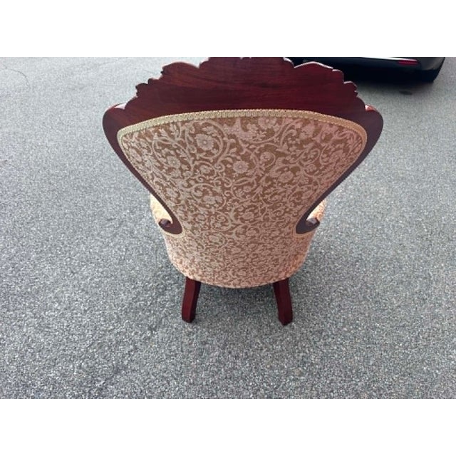 1980s Mid 20th Century Vintage Gold Victorian Tufted Chair For Sale - Image 5 of 6