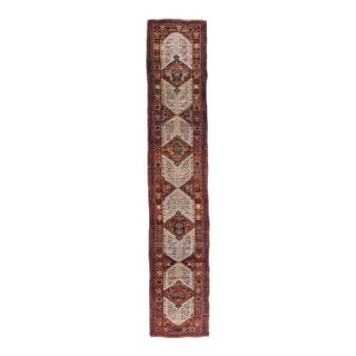 Antique Circa 1900 Oversize Brown Hand Knotted Wool Runner 4'1 X 22'3 For Sale