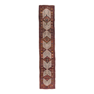 Antique Circa 1900 Oversize Brown Serab Hand Knotted Wool Runner 4'1 X 22'3
