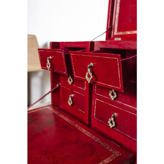 Antique French Leather Écritoire, Traveling Secretary For Sale - Image 13 of 16