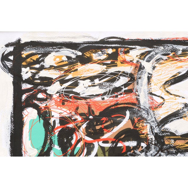 Neo-Expressionist Linear Geometric Abstract #2 - In the Style of Basquiat by Peter Costello For Sale - Image 4 of 5