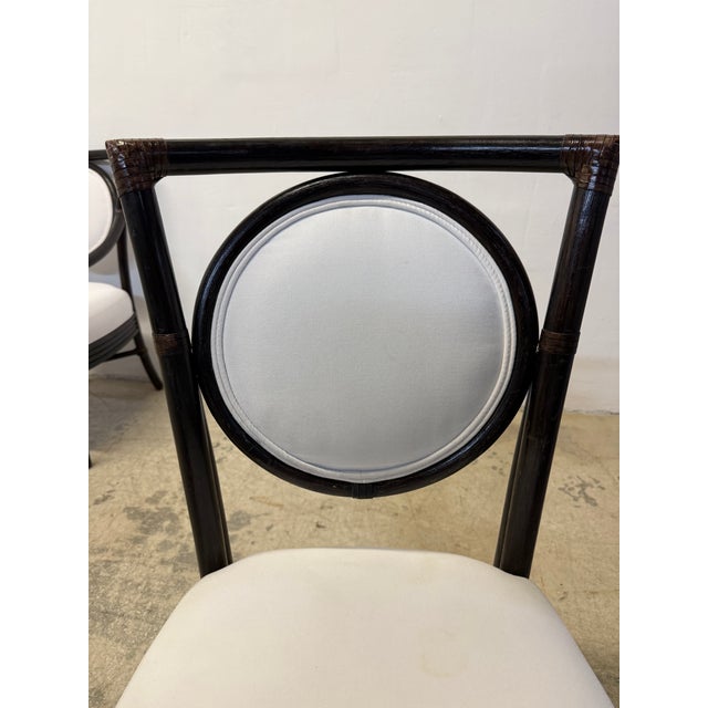 McGuire Brown Leather Wrapped Bamboo Dining Chairs - Set of Six For Sale - Image 18 of 18