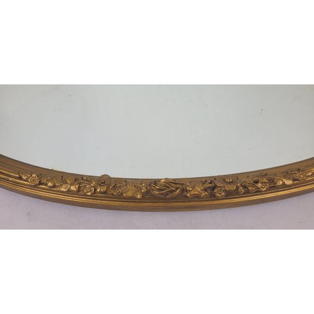 Louis XVI Oval Mirror in Gilded Wood, 1890s For Sale - Image 5 of 12
