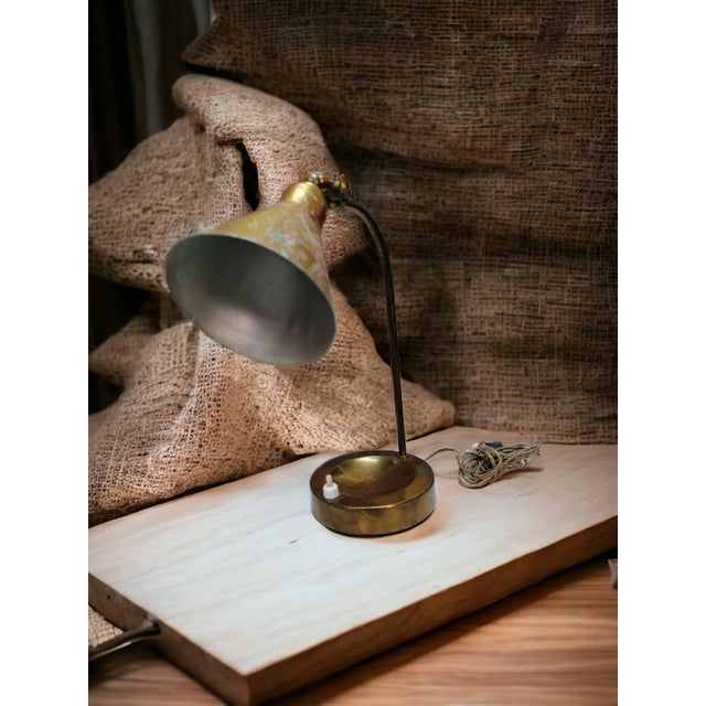 Metal Brass Table Lamp, 1940s For Sale - Image 7 of 7