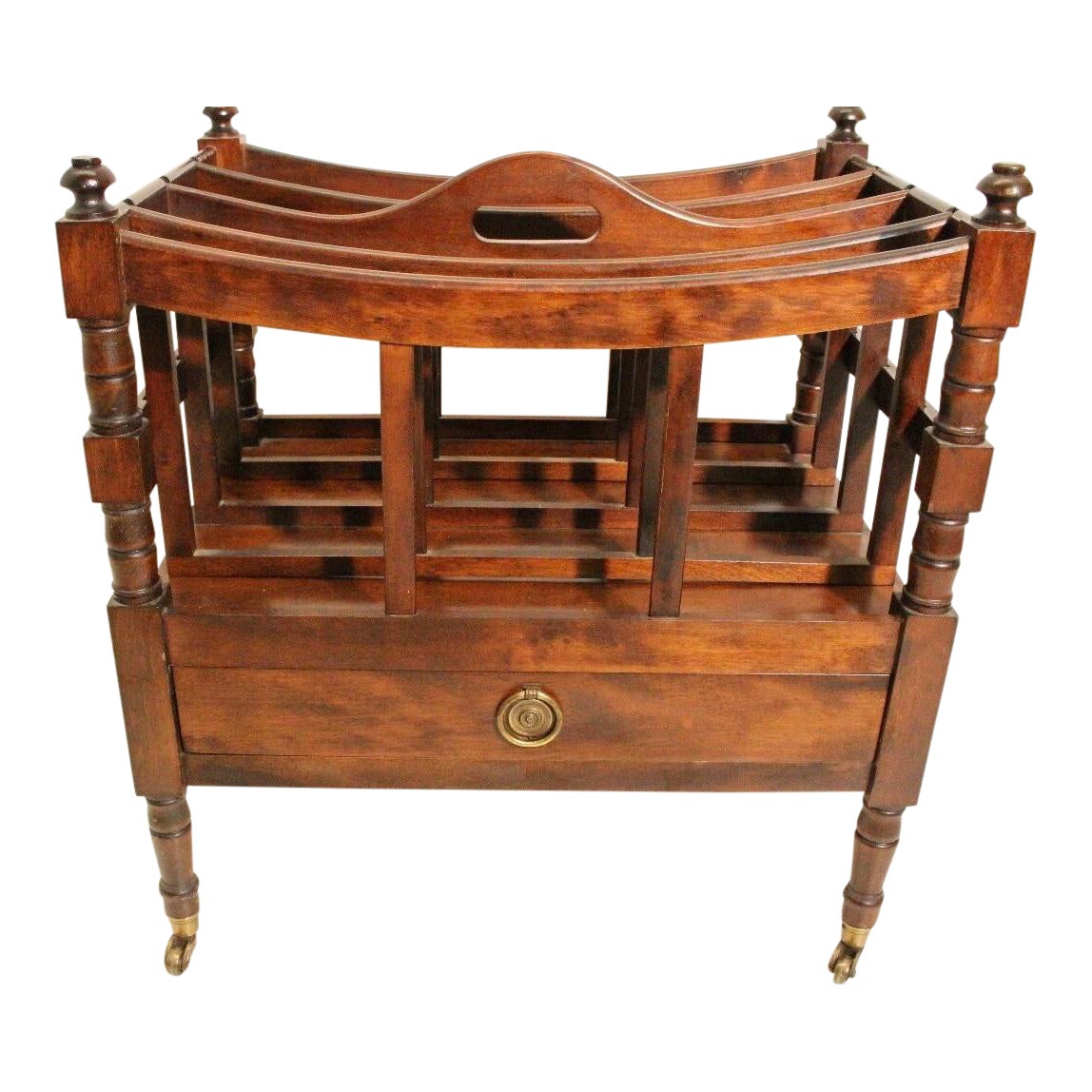 English Regency Style Magazine Stand Magazine Rack With Drawer