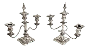 1920s Silverplate E. G. Webster Candelabras - a Pair