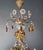 1950s Amber Crystal Glass Brass Flower Chandelier For Sale - Image 10 of 13