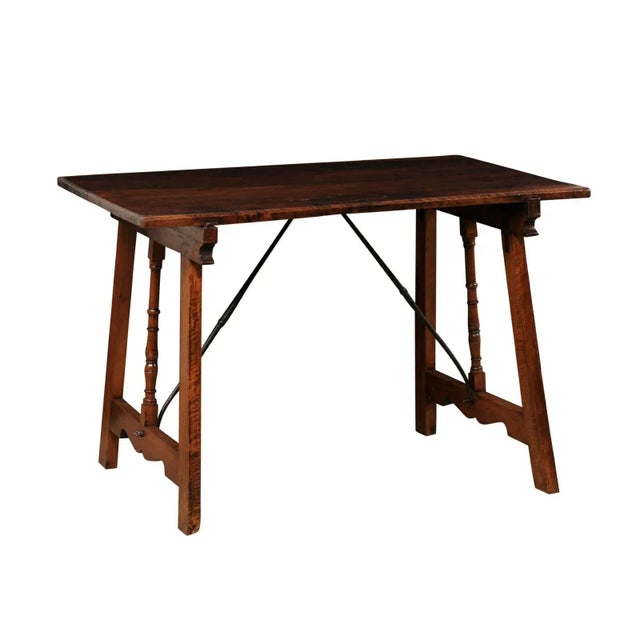 Spanish Walnut Stretcher Table, 19th Century For Sale - Image 12 of 12