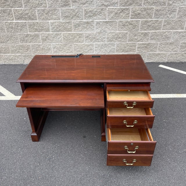 Ethan Allen Court Traditional Cherry Computer Desk With Hutch
