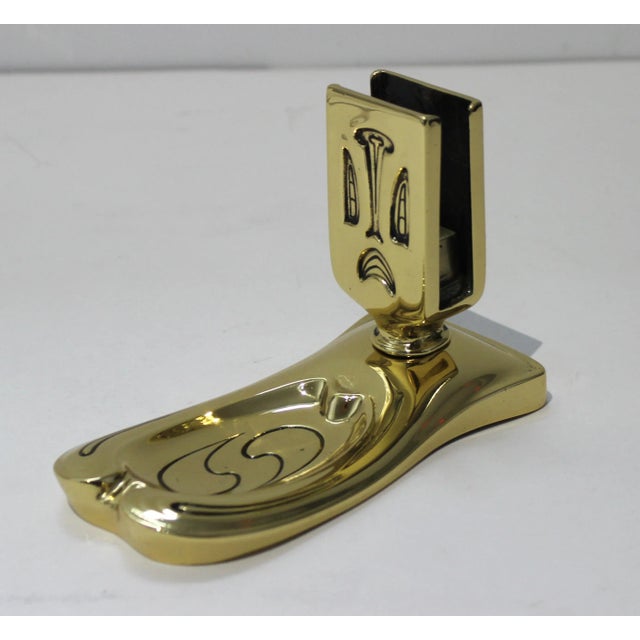 Brass Art Nouveau Brass Pipe and Matchbox Holder For Sale - Image 8 of 10