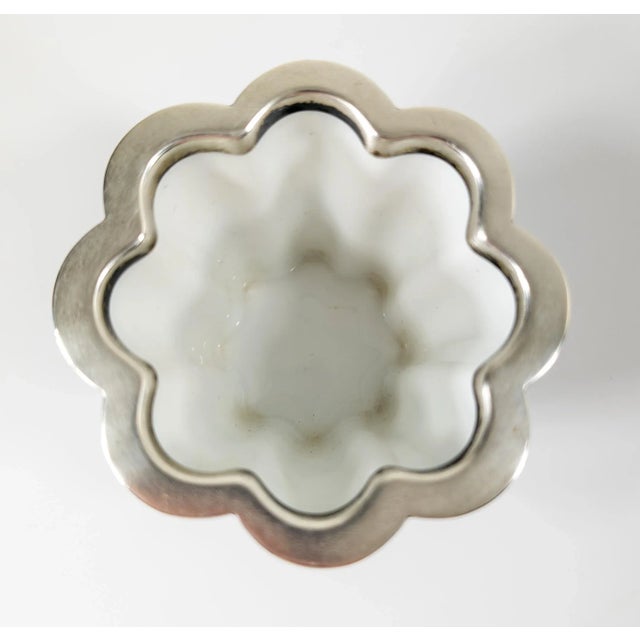 Metal Early 20th Century Danish Royal Copenhagen Porcelain Margrethe Cup With Sterling Silver Mounts For Sale - Image 7 of 13