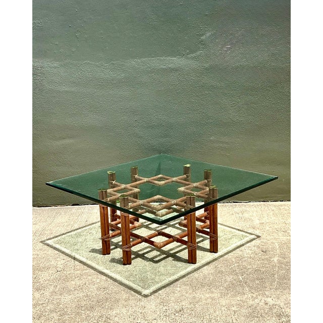 Vintage McGuire Wrapped Rattan Coffee Table For Sale - Image 16 of 17