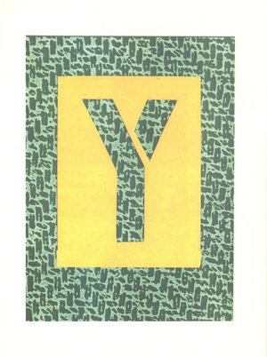 David Hockney, Y from Hockneys Alphabet, Lithograph, Framed