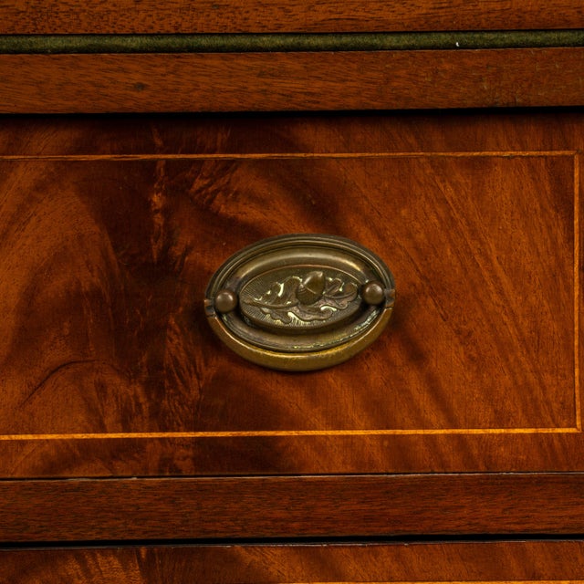 Late 19th Century Flame Mahogany Secretary Desk Bookcase, Antique Drop Front Desk For Sale - Image 18 of 18