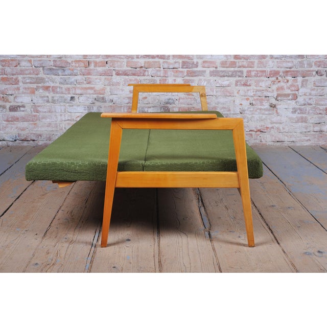 Wood Mid-Century Czech Living Room Set in Beech, 1960s, Set of 3 For Sale - Image 7 of 18