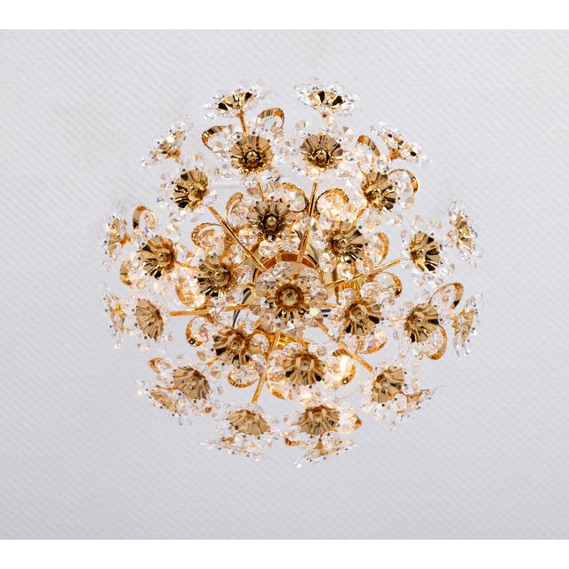 Cut-Glass Flower Flush Mount from Palwa, Germany, 1970s For Sale - Image 4 of 12