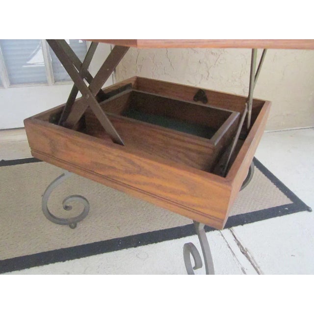 Wood 1970s Vintage Octagonal Dark Color Wood Coffee Table With Storage Underneath For Sale - Image 7 of 12