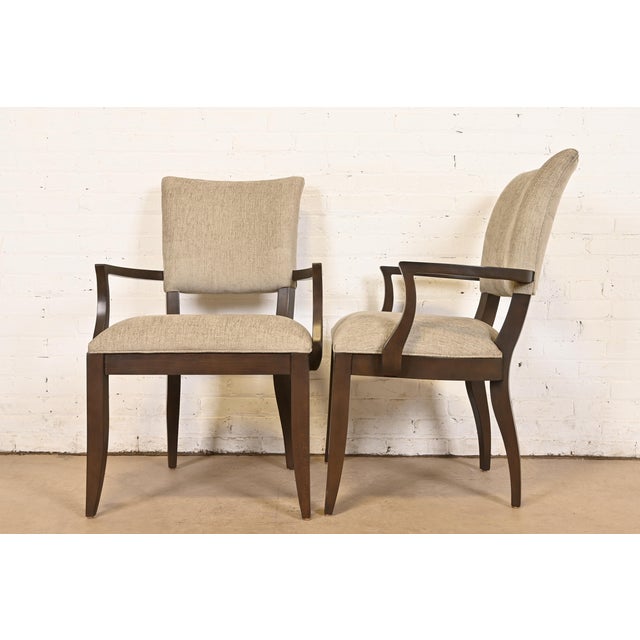 Ethan Allen Barbara Barry Style Modern Regency Mahogany Armchairs or Dining Captain Chairs by Ethan Allen, Pair For Sale - Image 4 of 7