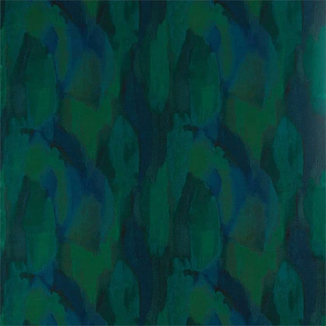 Zoffany Hepworth Fabric in Blue Malachite For Sale