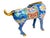 Metal Vintage Chinese Cloisonné Horse Figurine Enamel Brass Statue Blue Red Gold 8.5" For Sale - Image 7 of 15