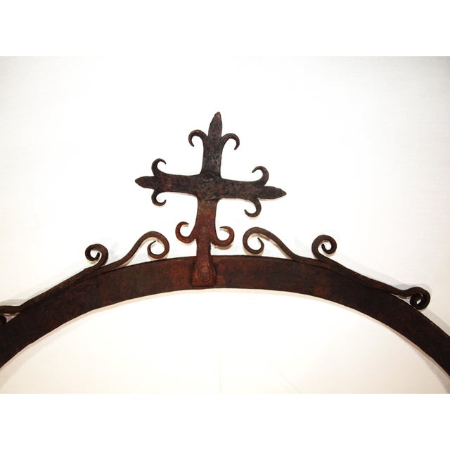 1700’s Hand Forged Iron Arch With Cross For Sale - Image 4 of 5