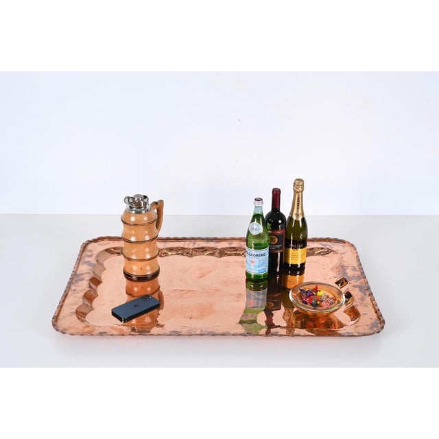 Large Mid-Century Rectangular Serving Tray in Copper, 1960s For Sale - Image 13 of 16