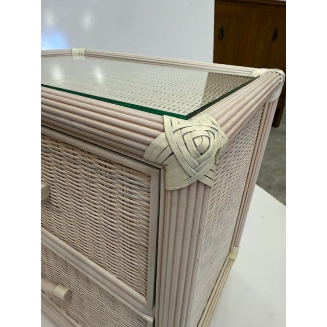 Vintage Wicker Nightstands 1980's -a Pair For Sale - Image 11 of 13