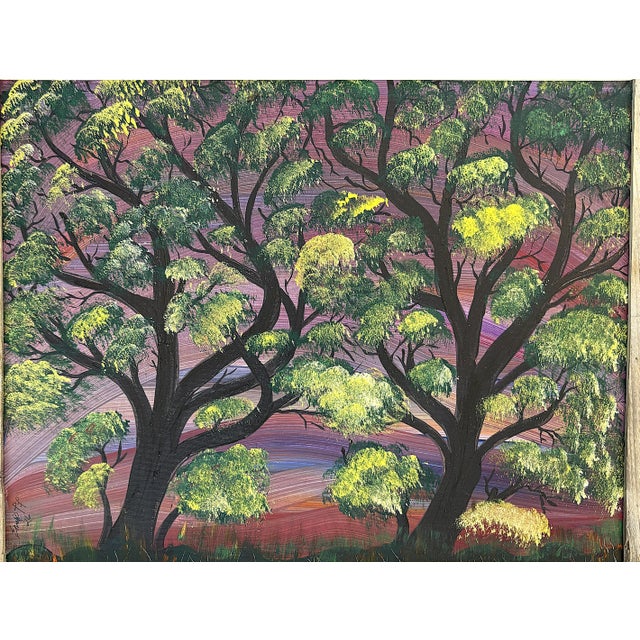 Folk Art Original Signed and Framed Primitive Outsider Art Acrylic on Canvas by Ernie Faragoi (Florida, Present Day) For Sale - Image 3 of 12
