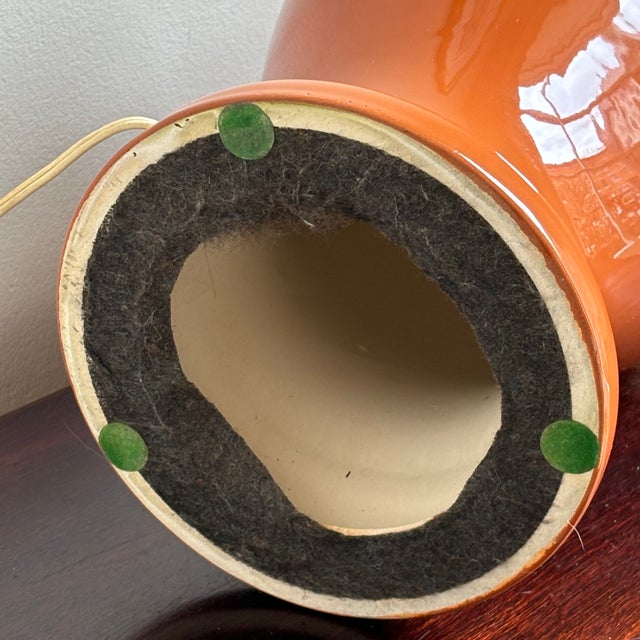 Mid-20th Century Burnt Orange Ceramic Ginger Jar Table Lamp For Sale - Image 11 of 11