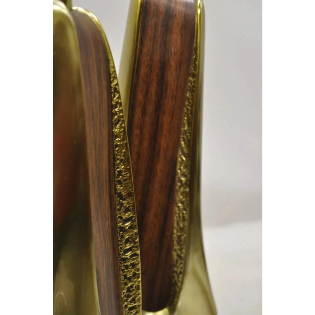 Mid 20th Century Laurel Mid Century Brutalist Modernist Brass Sculptural Table Lamps - A Pair For Sale - Image 5 of 12