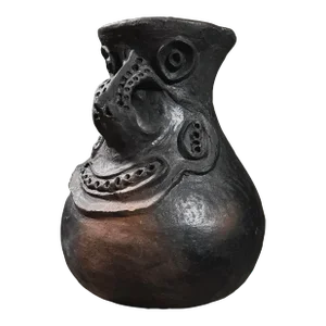 Vintage Anthropomorphic Chambri Wood Fired Earthenware Damarau