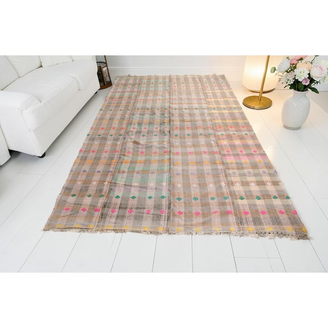 1960s Colorful Anatolian Wool Carpet For Sale - Image 6 of 9