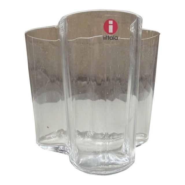 Iittala Alvar Aalto Savoy Clear Vase Scandinavian Mid-Century Modern For Sale